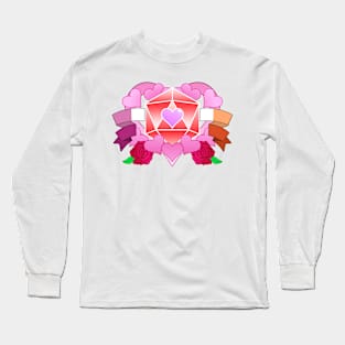 DiceHeart - Lesbian Banner, Red Dice Long Sleeve T-Shirt